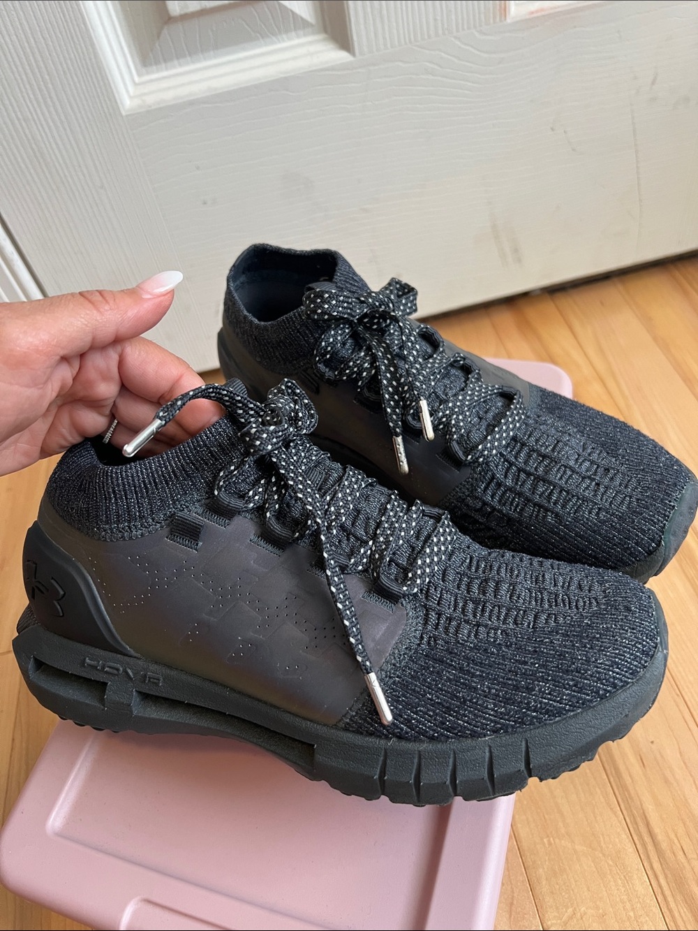 Under Armour Black Knit Sock-Style Athletic Sneakers